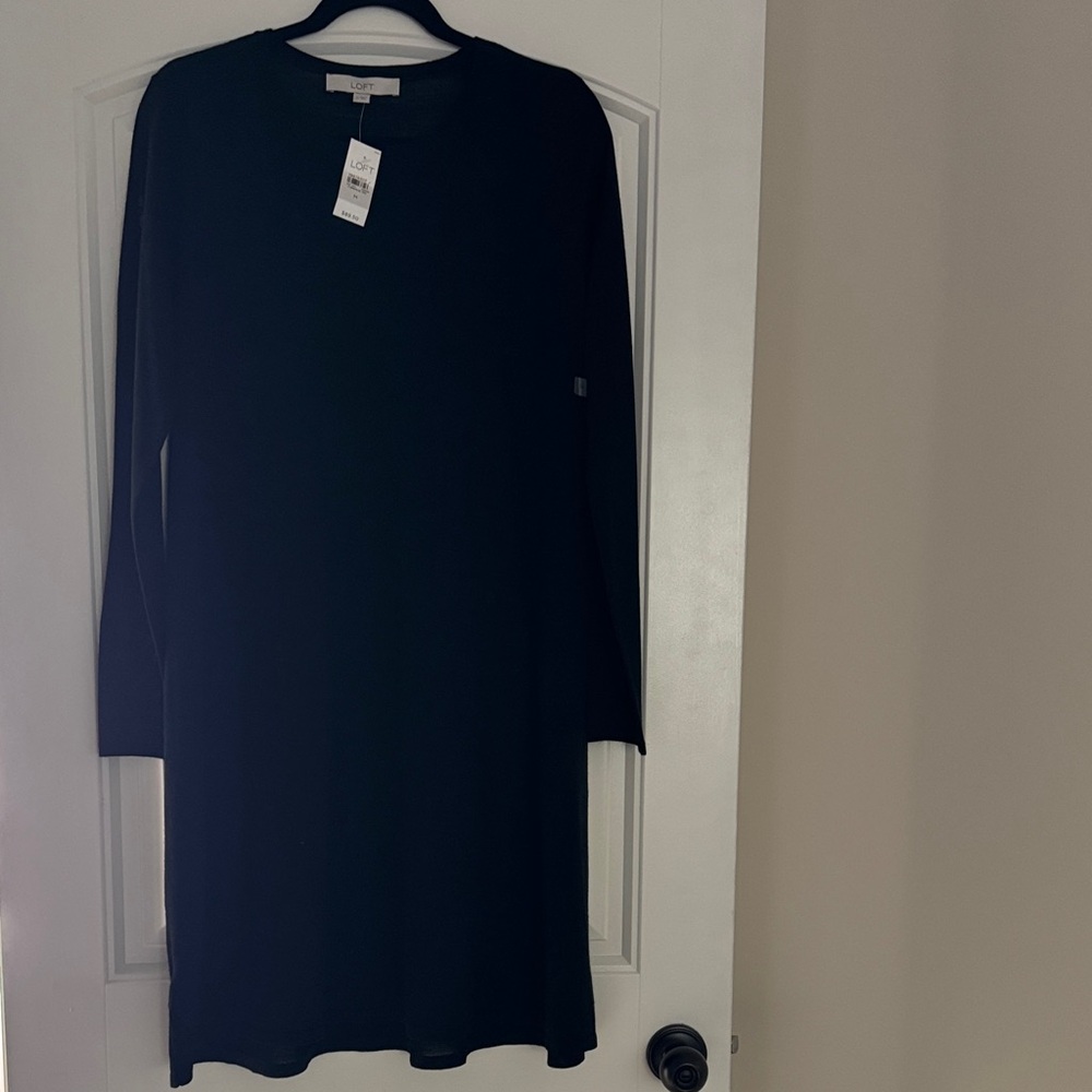 LOFT Classic Black Long Sleeve Dress